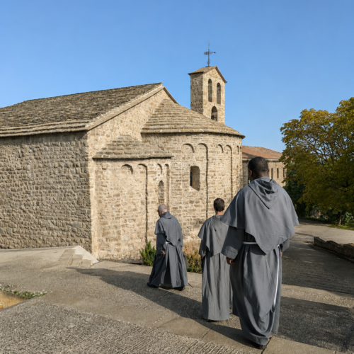 de espaldas frailes fransicanos